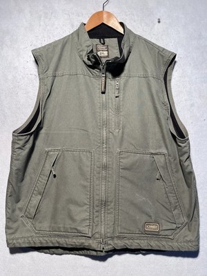 CE Schmidt Workwear Vest Mens XL Green Fleece Lined Full Zip Canvas Utility Work