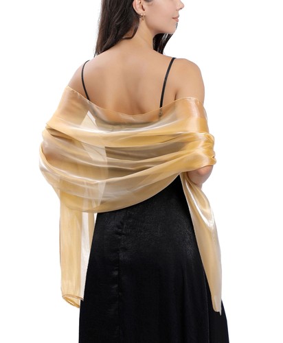 Eleganter transparenter Chiffon Schal und Tücher für Frauen, Abendkleid Cover Up für F... - Bild 1 von 6