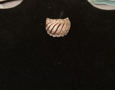 Sterling Silver DESIGNER Dome Statement Ring Size 7.5- 10.2g Vermeil