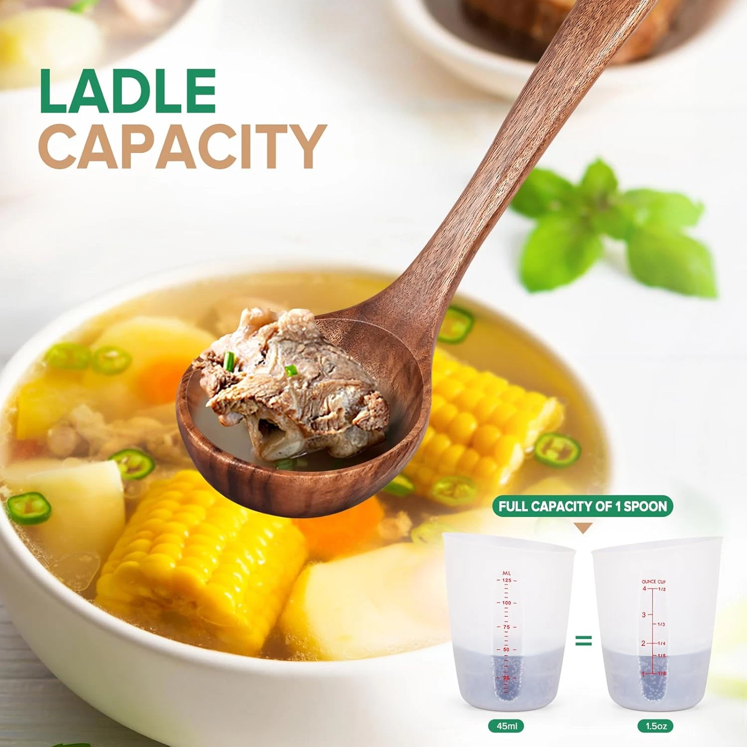 Wooden Spoons Cooking 2 Pcs Utensil Set of Soup Ladle Spaghetti Pasta Spoon Teak
Opens in a new wind