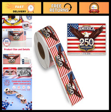 500 PCS Waterproof American Flag Stickers - 250th Independence Decals for 4th of