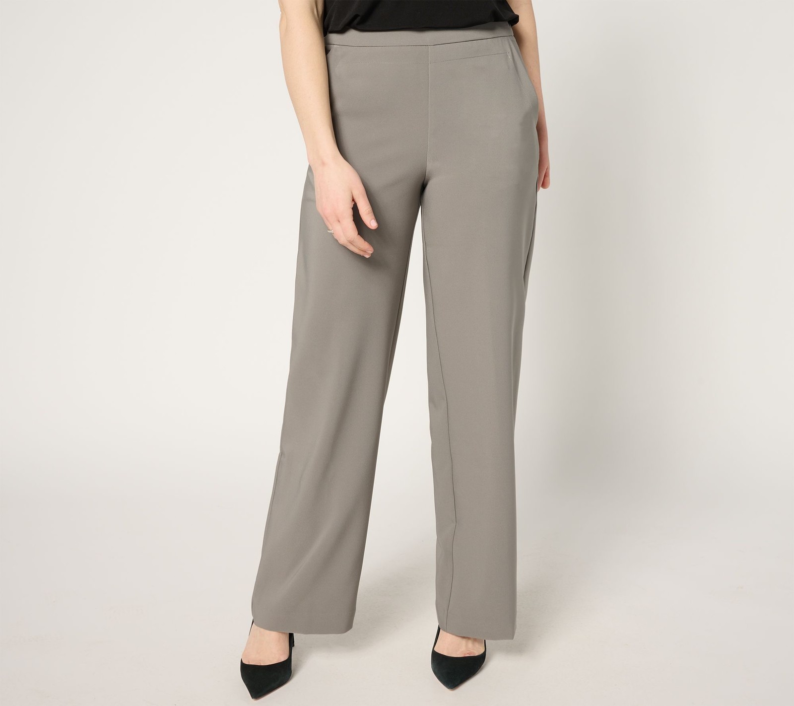 by Stacy London Women's Petite Pants 18P Straight Leg Full Length Gray A682295