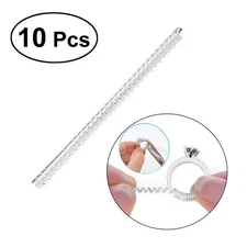 10 Pcs Transparent PU Size Adjuster Coils Guard Sizer for Loose Ring