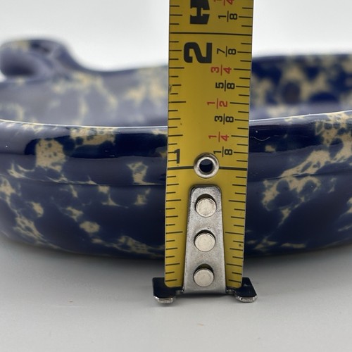Vintage Bennington Potters Bistro Plate w/ Handle Pottery Marked 1897 dg Blue - Picture 10 of 11