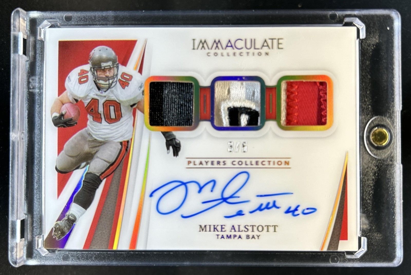 2021 Panini Immaculate Mike Alstott Players Patch Auto Autograph Gold #/5