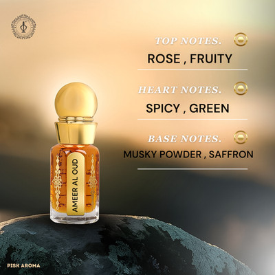 Ameer Al Oud Premium Attar Oud, Cinnamon, Nutmeg Long Lasting Arabic Attar