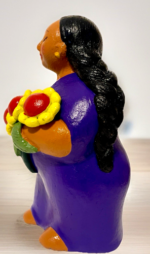 Mexican Gorda Pottery Figure 12” Folk Art Terracotta Gordita Girl Woman - Picture 4 of 8