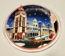 Vintage Peggy Karr KANSAS CITY PLAZA PLATE Fused Glass