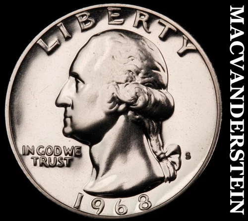 1968-S Washington Quarter- Silver- Choice Gem Proof Luster No Reserve #J612