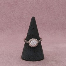 sterling silver round-cut cz halo engagement ring size 8