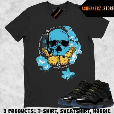 Shirt Match AJ 11 Gamma Blue 2025 Sneaker Matching Tee Carpe Diem Skull T-Shirt