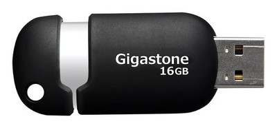 Gigastone 16GB USB Flash Drive 10Mbps Black Plug & Play GS-Z16GCNBL-R