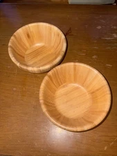 The Pampered Chef Set Of 2 Bamboo Bowls