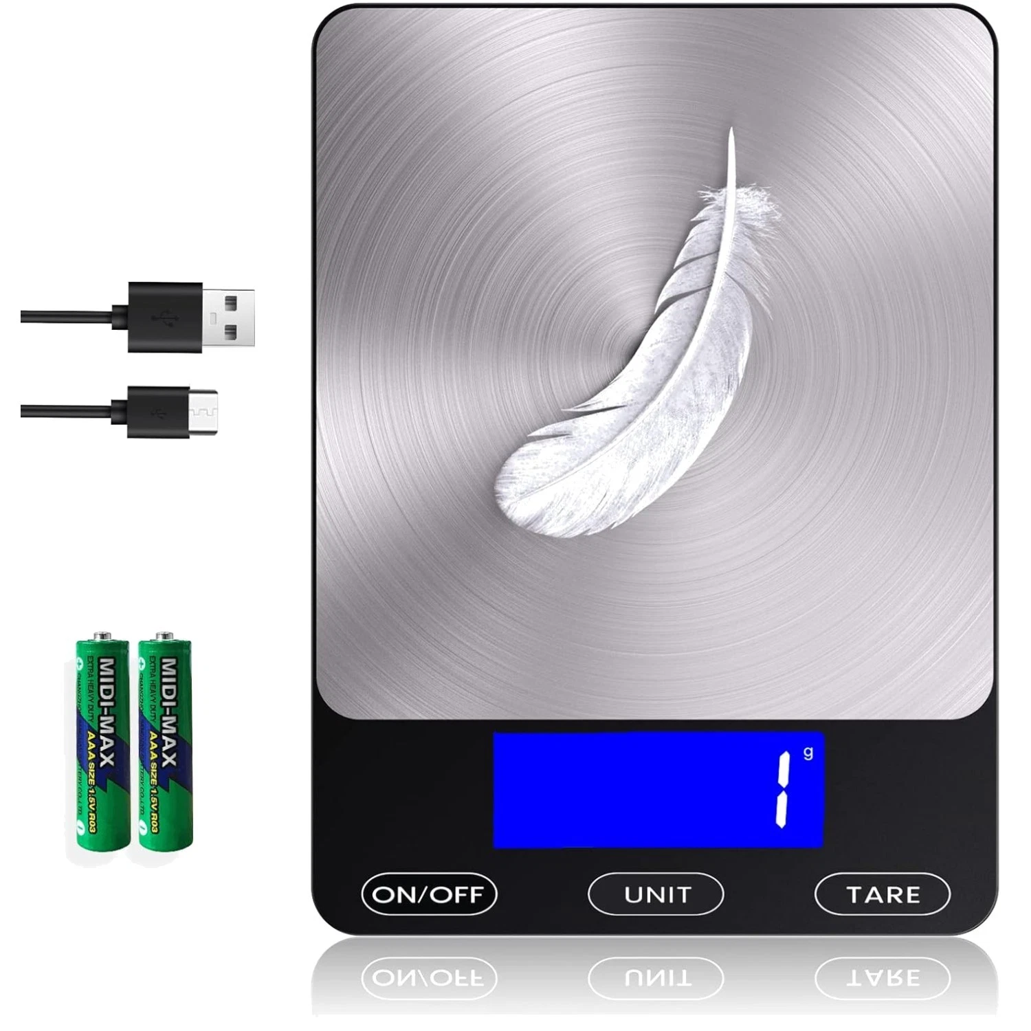 Stainless Steel Kitchen Scale - 33lb Capacity