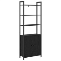 BüCherregal Schwarz Eichen-Optik 60X24X161 Cm Holzwerkstoff Standregal