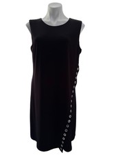 Calvin Klein Black Sleeveless Dress With Side Grommet Detail, Women's Size 12