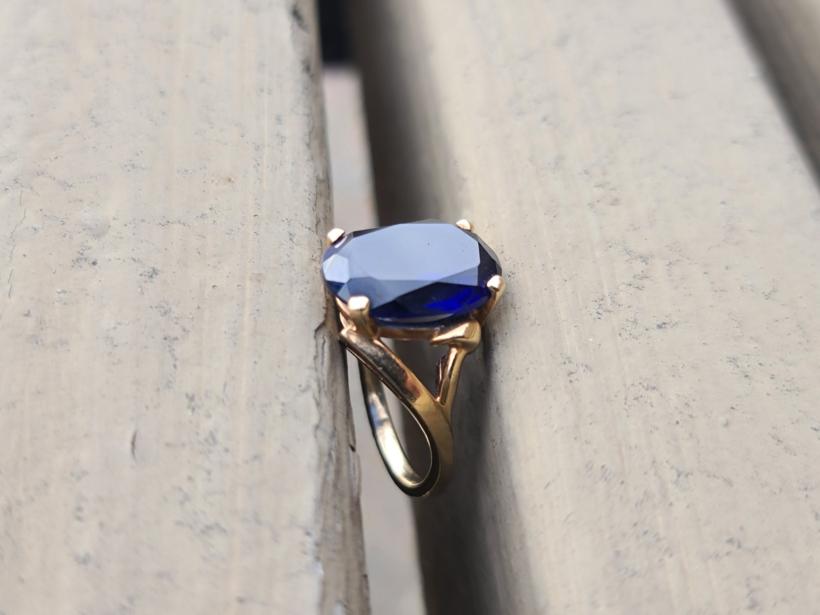 10k Solid Yellow Gold Genuine Blue Sapphire Gem R… - image 10