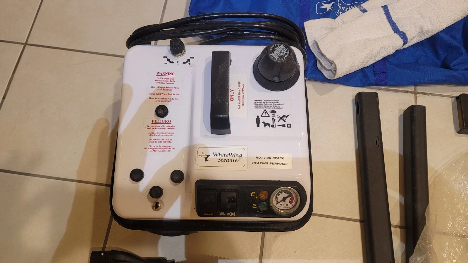 White Wing Steamer Us Steam Es600 Steam Cleaner 120v Aluminum Boiler W/ Extras