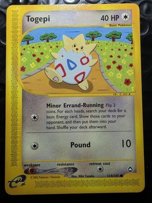 Pokémon TCG Togepi 114/147 Aquapolis Common Regular ereader
