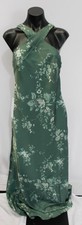 Azazie Women's Doretta Stretch Satin Dress WR4 Eucalyptus Garden Floral Size A8