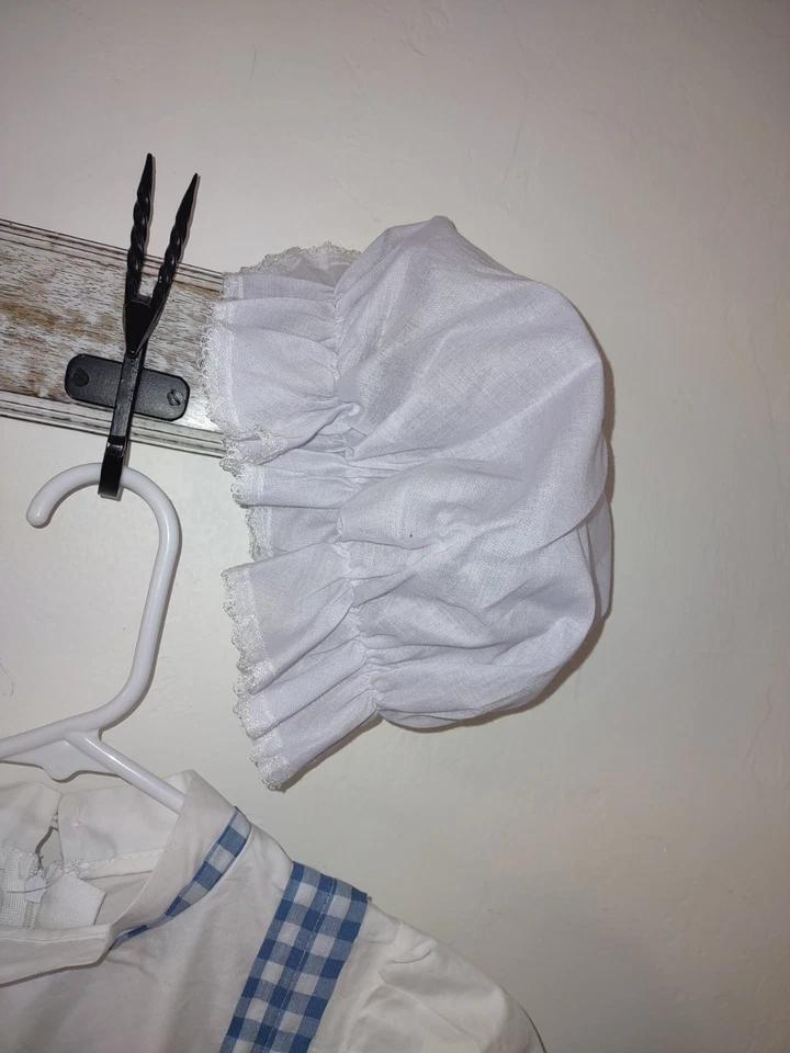 Niñas 8-10 Raggedy Ann Halloween Disfraz Vestido Delantal Sombrero + Peluca de hilo rojo harapiento  Foto 4 de 4