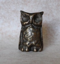 Massive Bronze Figur Eule mid century vintage Owl Figurine