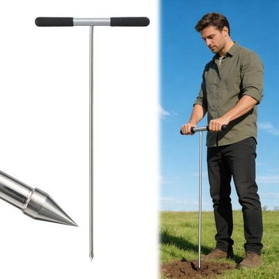 Soil Probe Rod 48 Inch Soil Test Probe Stainless Steel Ground Probe Effortles...