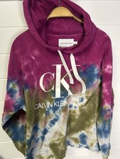Calvin Klein tie dye CK long sleeve Women s XL / 1X cropped hoodie sweatshirt