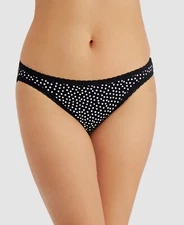 $15 Jenni's Women's Black Polka Dot Lace Trim Bikini Panty Size X-Large