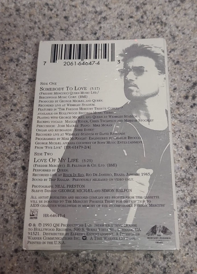 George Michael / Queen - Somebody To Love Cassette Single SEALED - Image 2 of 3
