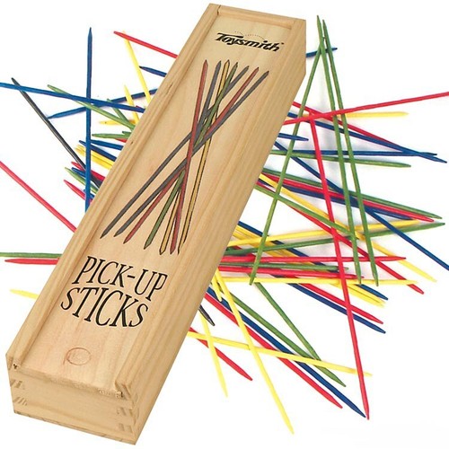 Classic Game Pick-Up Sticks With Wooden Storage Box Vintage Kid Toys Antique Toy - Picture 1 of 2