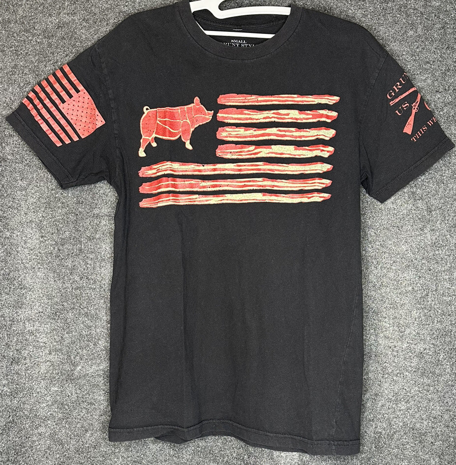 Grunt Style Club T-Shirt Mens Small USA American Flag Graphic