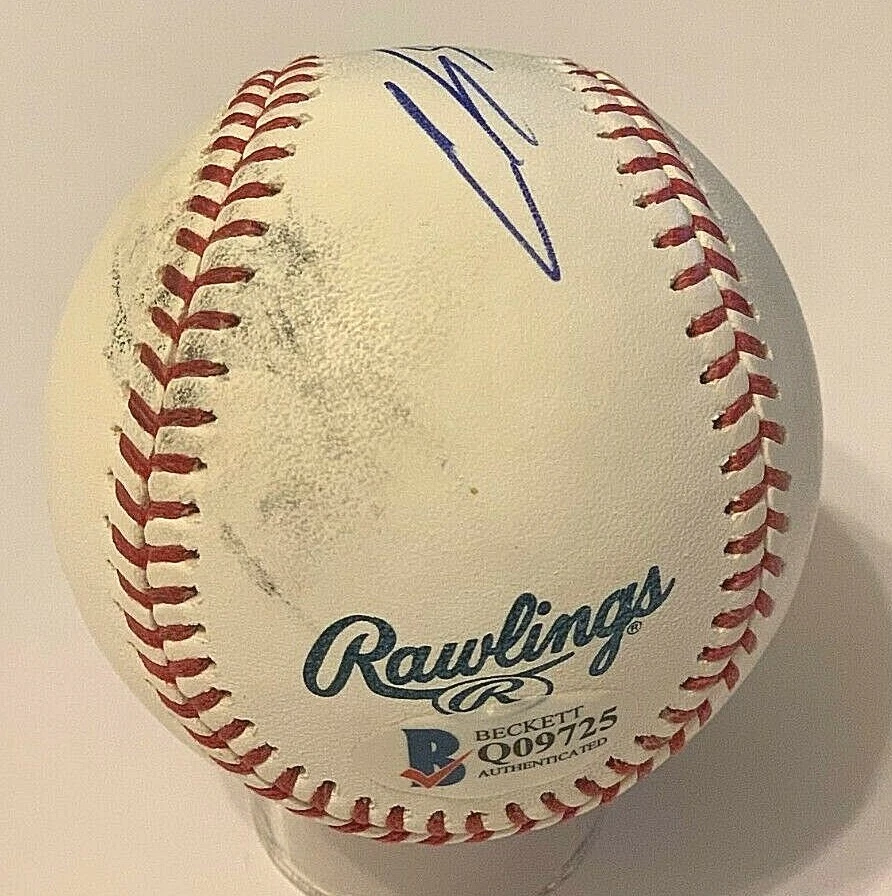 卡洛斯·桑塔纳签名美国职棒大联盟棒球贝克特 BAS 签名 Q09725 — 第 3/3 张图片