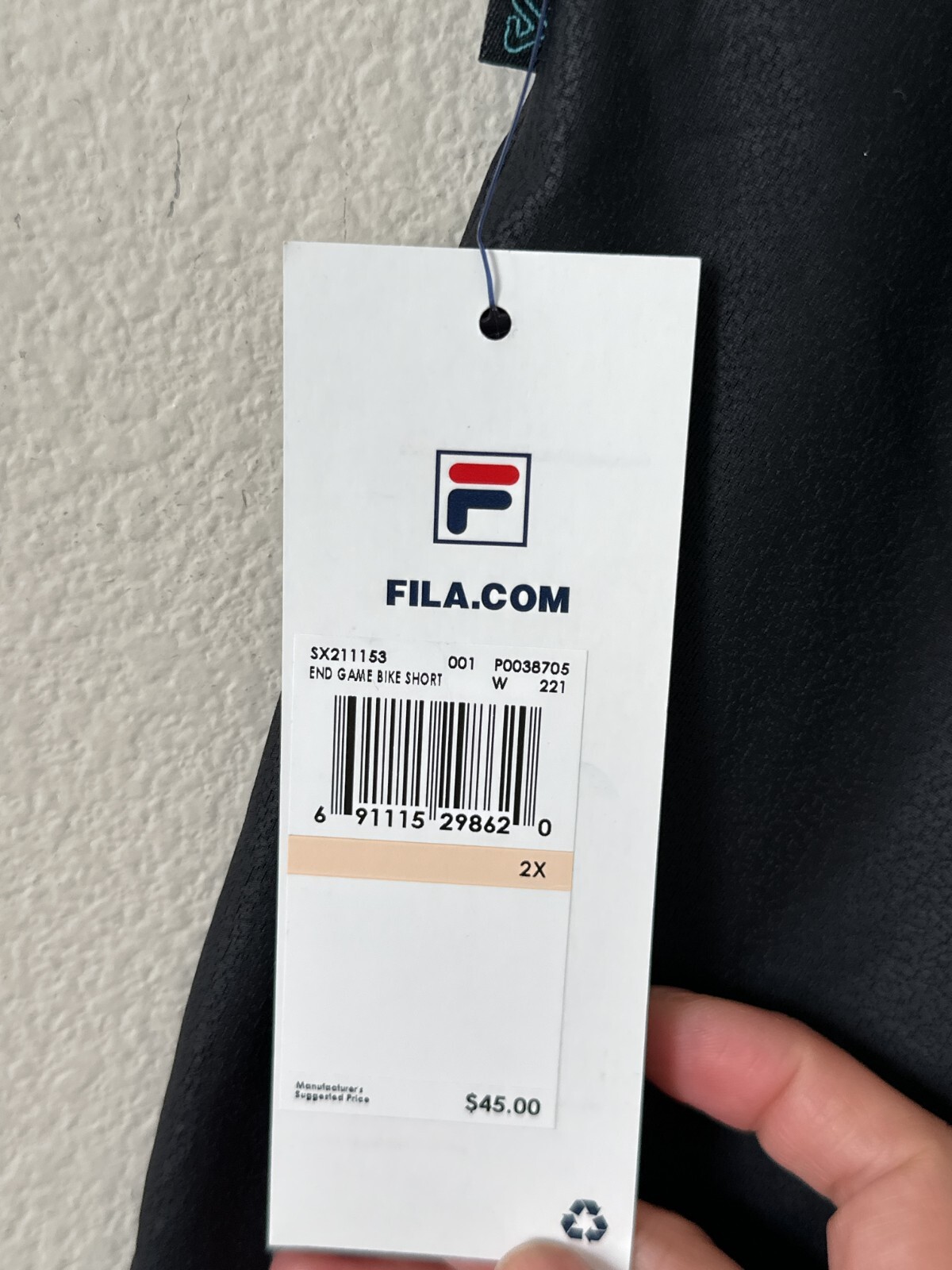 Nuovo con etichette! Pantaloncini bici da donna Fila taglia 2X taglie forti gioco rialzato in pelle look 9"