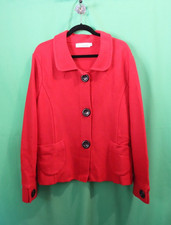 Women's Willow Jacket Red Xl Black Buttons Long Sleeve Large Round Collar Pocket