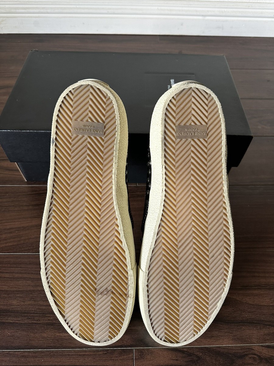 SAINT LAURENT PARIS｜SLIP-ONS (605956 1P210 9380) Saint Laurent Paris // Leather Studded Slip On Sneakers
