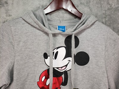 Disney Youth Mickey Mouse Pullover Hoodie Sweatshirt M (7/9) Gray