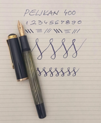Pelikan 400 Gray Striped Gunther Wagner Fountain Pen 14k KEF Nib