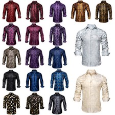 Mens Slim Fit Button Down Shirts Long Sleeve Black Blue Shirt Wedding Prom