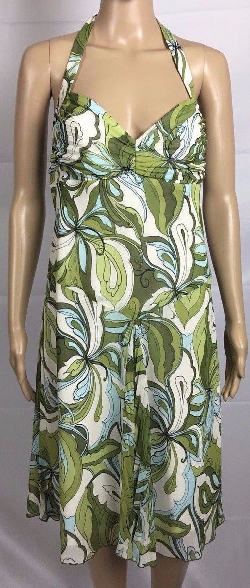 abs halter dress ABS by Allen Schwartz Dress size 4 Babydoll Y2K Floral Halter Summer Party Retro