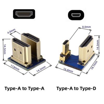 Jimier HDMI Male to Micro HDMI Male Connector Socket for Raspberry PI 3B/3B+/4B