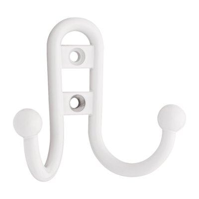 BRAINERD B46115J-W-C Double Robe Hook with Ball End, White