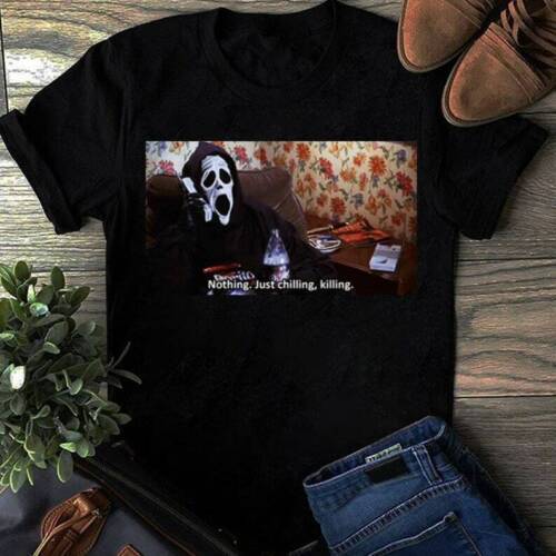 Scream Ghost Face Just Chillin Killin T-Shirt lustig Ghostface Calling - Bild 1 von 3