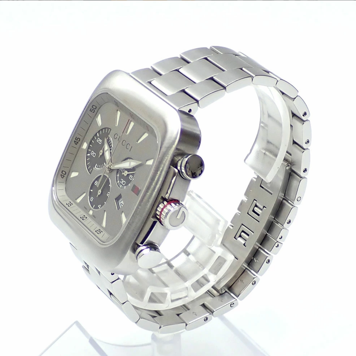 USED Excellent] GUCCI Coupe 131.2 Chronograph Silver Square 47mm