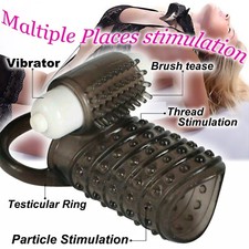 12 Speeds Cock Ring Bullet Vibrator Penis Sleeve Enhancer Sex Toys for Men Adult
