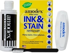 Amodex Ink & Stain Remover Kit, Spot Remover & Brush For Clothes