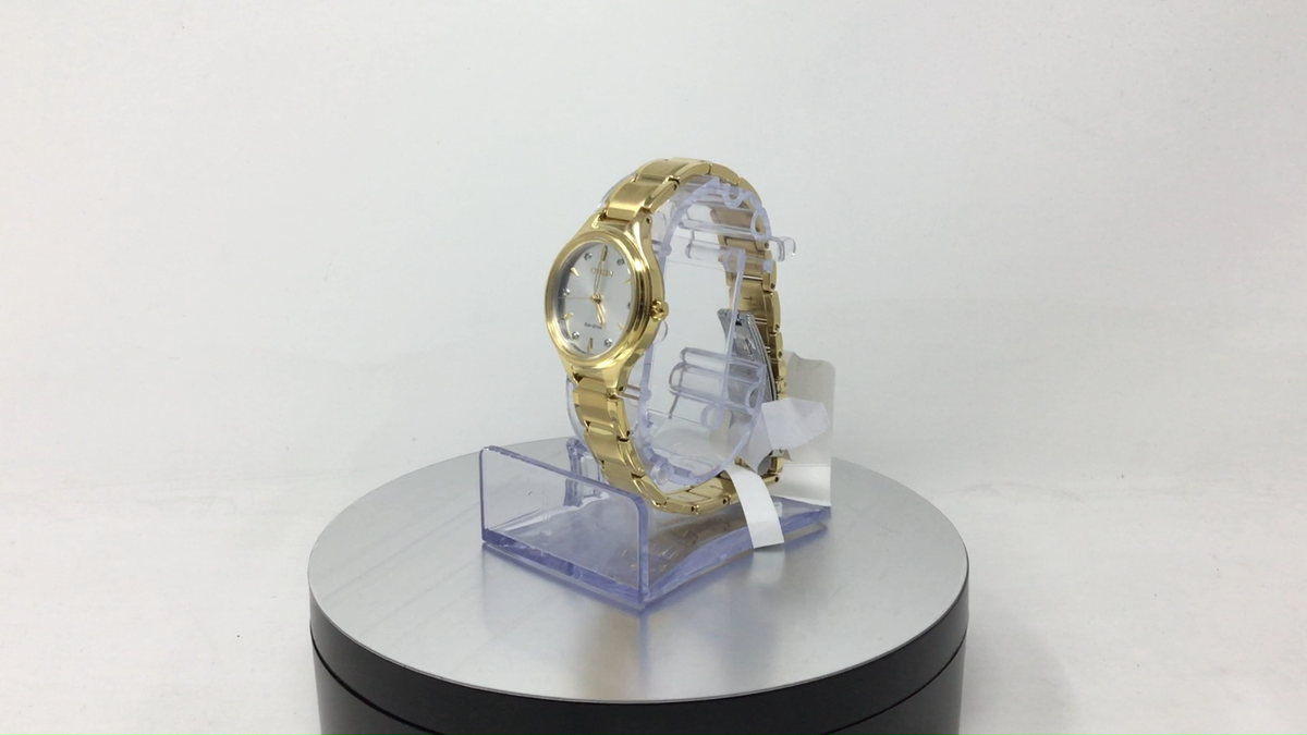 ete Hearty 2021 ゴールド ベージュ 時計 Men's Citizen Eco-Drive® Calendrier Gold-Tone IP Leather Strap