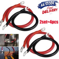 4pc Battery Joiner Connector 30cm DC Lead Wire 100A 12/24V Cable &lugs Red+Black