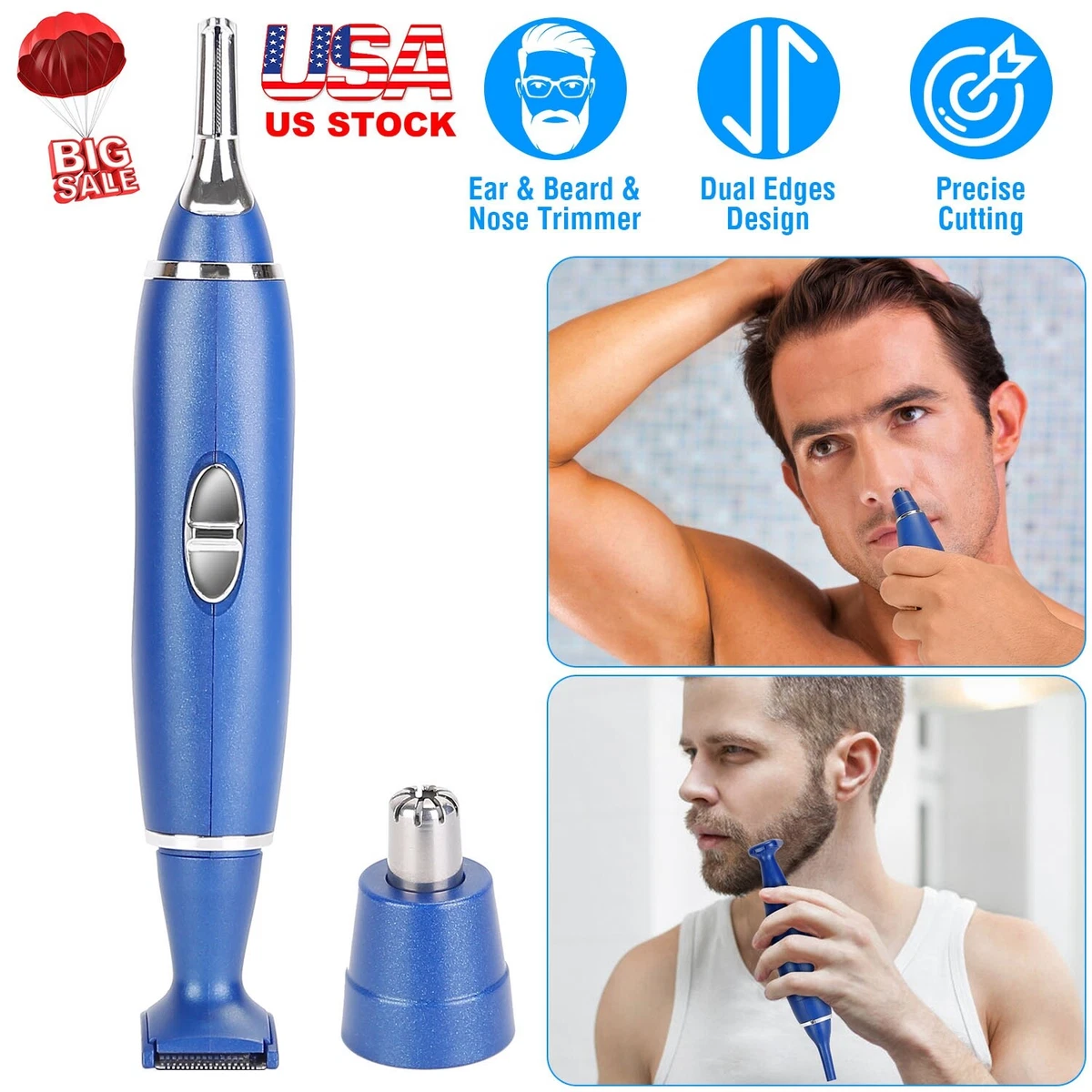 Electric Nose Ear Hair Trimmer Eyebrow Beard Shaver Clipper