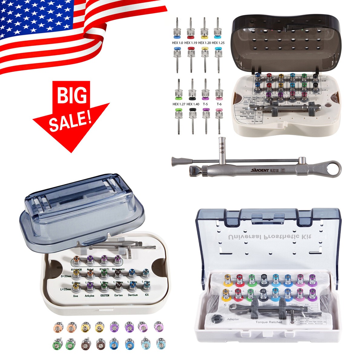 Dental Manual Implant Prosthetic Kit Hand Torque Driver Universal